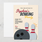 Uitnodiging Bowlingfeest (Voorkant / Achterkant)