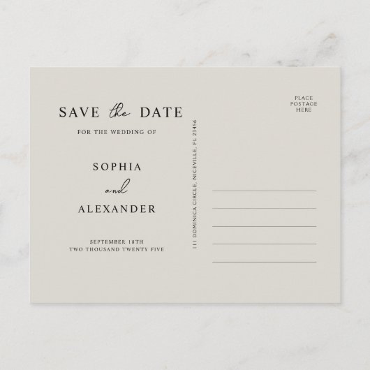 Uitnodiging Briefkaart Bewaar de datum. (Achterkant)