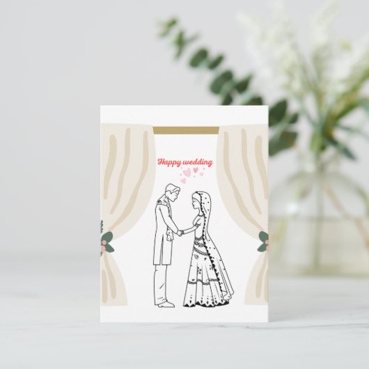 Uitnodiging bruiloft (Staand voorkant)