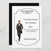 Uitnodiging bruiloftsbruidsjonker (Voorkant / Achterkant)