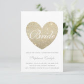 Uitnodiging Bruiloftsfeest | Gouden Hart Fab Bruid (Staand voorkant)