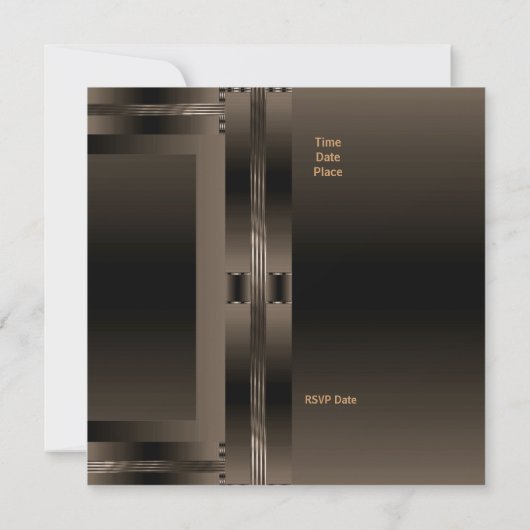 Uitnodiging bruin art Deco (Achterkant)