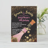 Uitnodiging Brunch en Bubble Champagne Birthday (Staand voorkant)