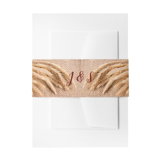 Uitnodiging Buikband Tarwe op Burlap Sack Land Uitnodigingen Wikkel (Voorkant Voorbeeld)