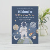 Uitnodiging buitenruimte 1st Boy Birthday (Staand voorkant)