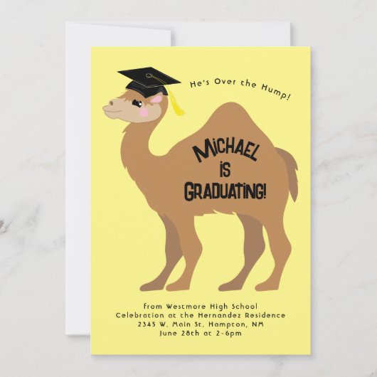 Uitnodiging Camel Graduation Party (Voorkant)