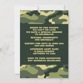 Uitnodiging Camouflage Birthday