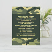 Uitnodiging Camouflage Birthday (Staand voorkant)