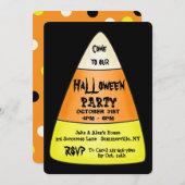 Uitnodiging Candy Corn Halloween Party (Voorkant / Achterkant)