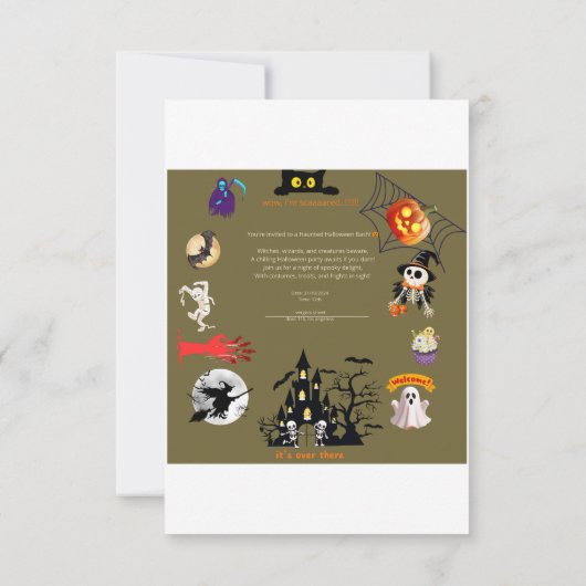 uitnodiging card for halloueen party (Achterkant)