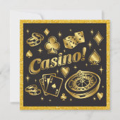 Uitnodiging Casino Nacht Feestje (Voorkant)