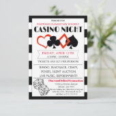 Uitnodiging casino Night Event Party (Staand voorkant)