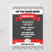 Uitnodiging casino Night Party (Voorkant)