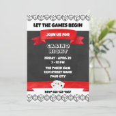 Uitnodiging casino Night Party (Staand voorkant)