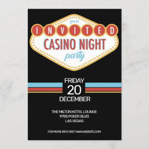 Uitnodiging casino Night Party