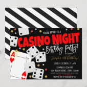 Uitnodiging casino Night Party (Voorkant / Achterkant)