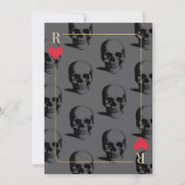 Uitnodiging casino Night Skull Death Party (Achterkant)