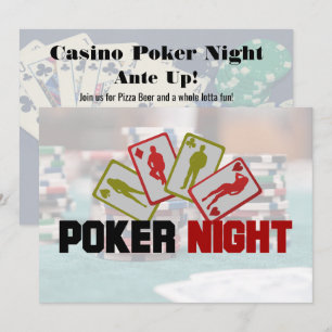 Uitnodiging Casino Poker Night Feest