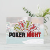 Uitnodiging Casino Poker Night Party (Staand voorkant)
