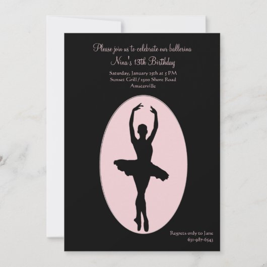 Uitnodiging centrum Stage Ballerina (Voorkant)