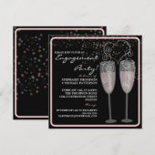 Uitnodiging Champagne & Bubbles Engagement Party (Voorkant / Achterkant)