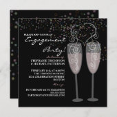 Uitnodiging Champagne & Bubbles Engagement Party (Voorkant / Achterkant)