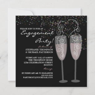Uitnodiging Champagne & Bubbles Engagement Party