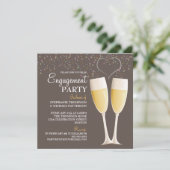 Uitnodiging Champagne & Bubbles Engagement Party (Staand voorkant)
