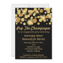 Uitnodiging Champagne Bubbles Engagement Party