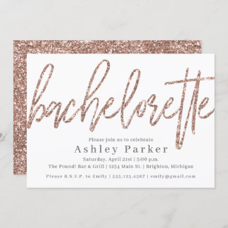 Uitnodiging Champagne Glitter Bachelorette