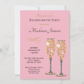 Uitnodiging Champagne Pink Bachelorette (Voorkant)