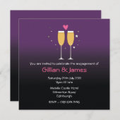 Uitnodiging Champagne Toast Engagement Party (Voorkant / Achterkant)