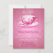 Uitnodiging Charge Pink Tea Party (Voorkant)