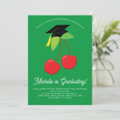 Uitnodiging Cherry Graduation Party (Staand voorkant)