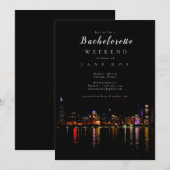 Uitnodiging Chicago Skyline Bachelorette Party (Voorkant / Achterkant)