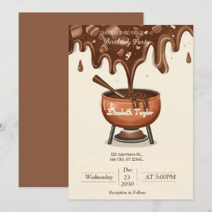 Uitnodiging Chocolade Fondue Feest – Zoet & Cozy 