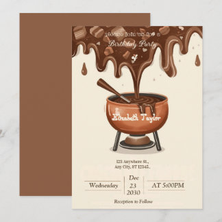 Uitnodiging Chocolade Fondue Feest – Zoet & Cozy