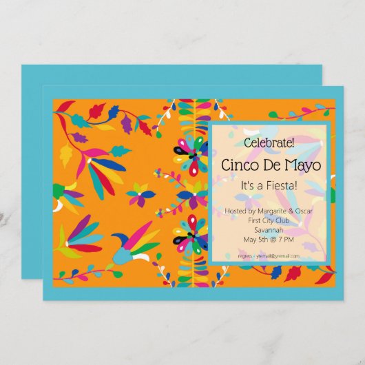 Uitnodiging Cinco de Mayo (Voorkant / Achterkant)