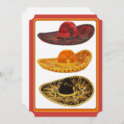 Uitnodiging Cinco De Mayo Feest Sombrero's (Voorkant / Achterkant)