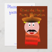 Uitnodiging Cinco de Mayo Party met sombrero (Voorkant / Achterkant)