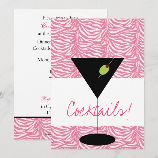 Uitnodiging cocktailparty (Voorkant / Achterkant)