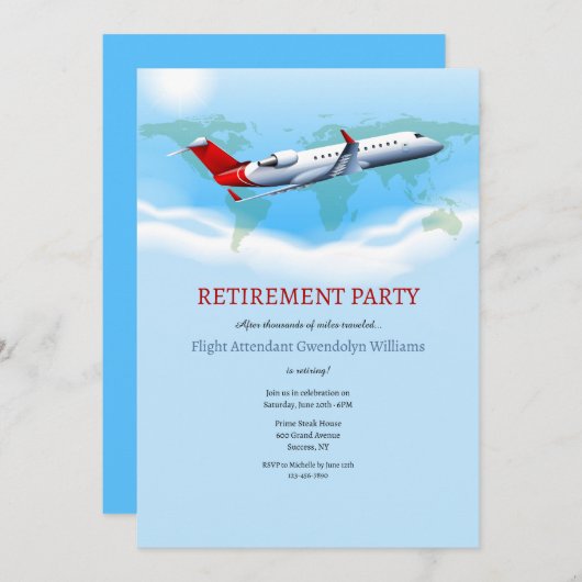 Uitnodiging commerciële luchtvaartmaatschappij (Voorkant / Achterkant)