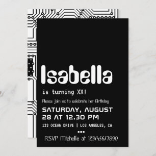 Uitnodiging computergeek Birthday Party