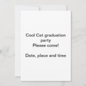 Uitnodiging Cool Cat graduation party (Achterkant)