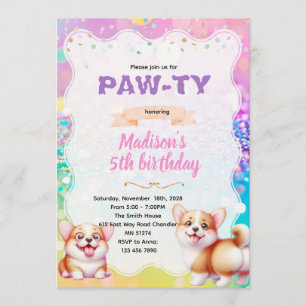 Uitnodiging corgi feest thema