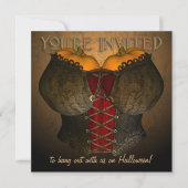 Uitnodiging  Corset Halloween Costume Party (Voorkant)