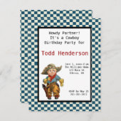 Uitnodiging Cowboy Party (Voorkant / Achterkant)