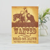 Uitnodiging Cowboy Theme Party (Staand voorkant)