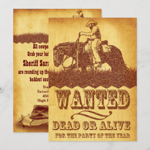 Uitnodiging Cowboy Theme Party