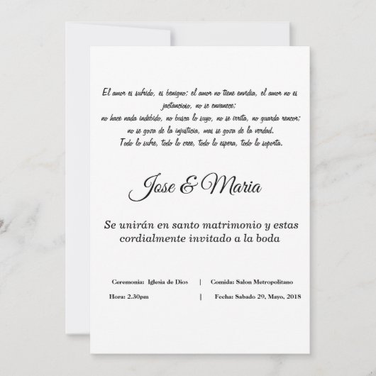 Uitnodiging Cristiana Para Bodas Color Blanco (Voorkant)